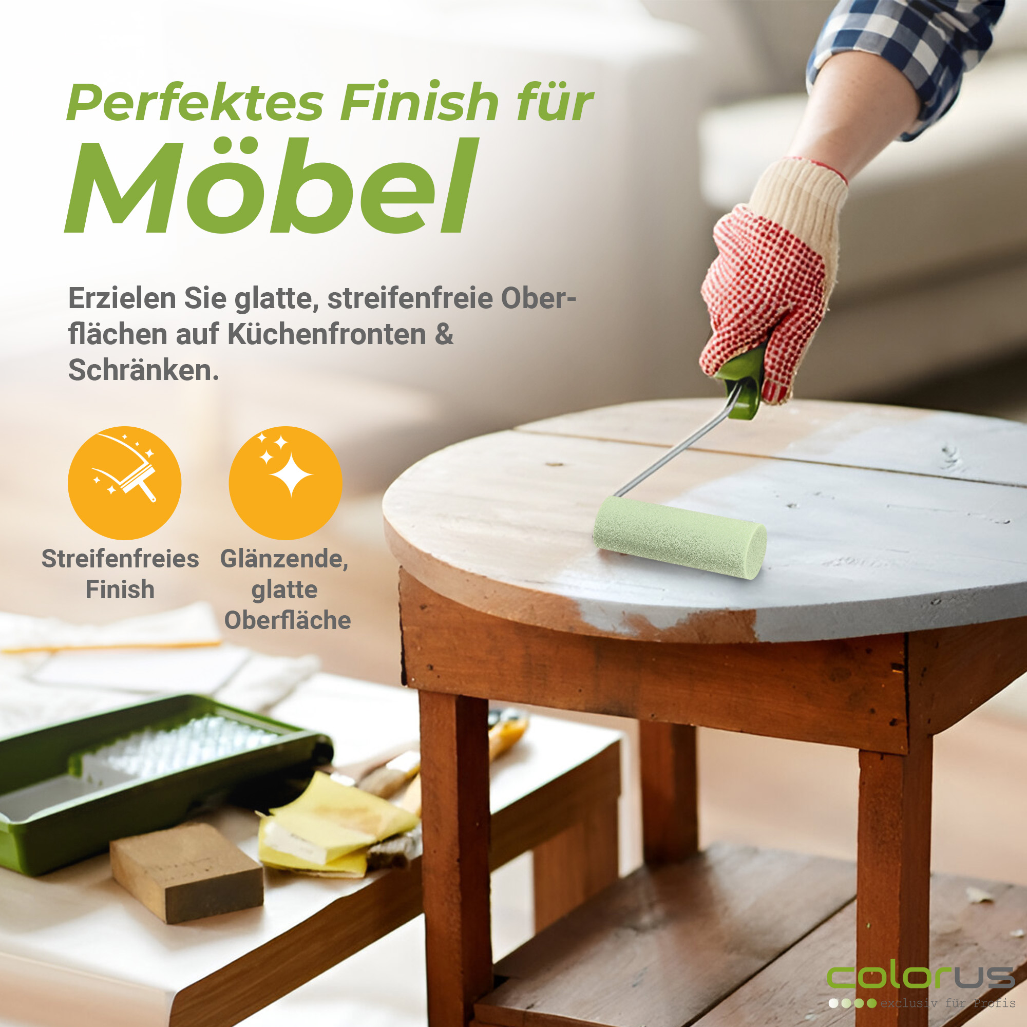 Profi Lackier Set 14 tlg Schaumwalzen 11 cm für wasserbasierte Lacke