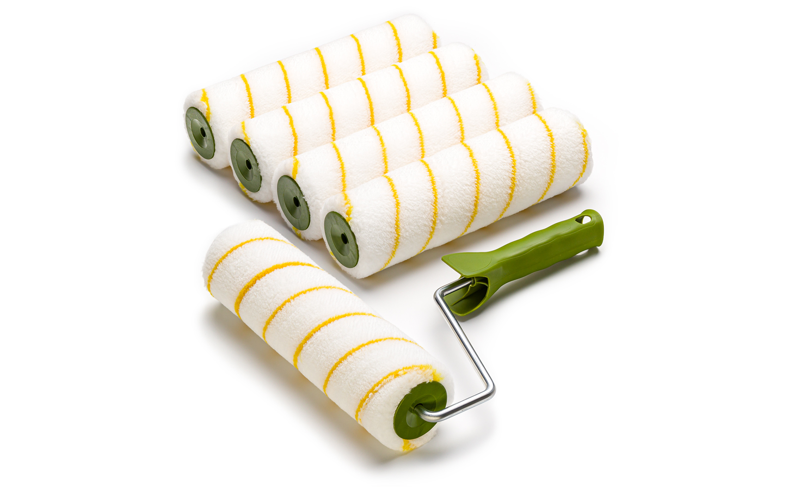 5 x Gelbfaden Malerwalze Polyacryl 25cm 12mm Flor und Bügel