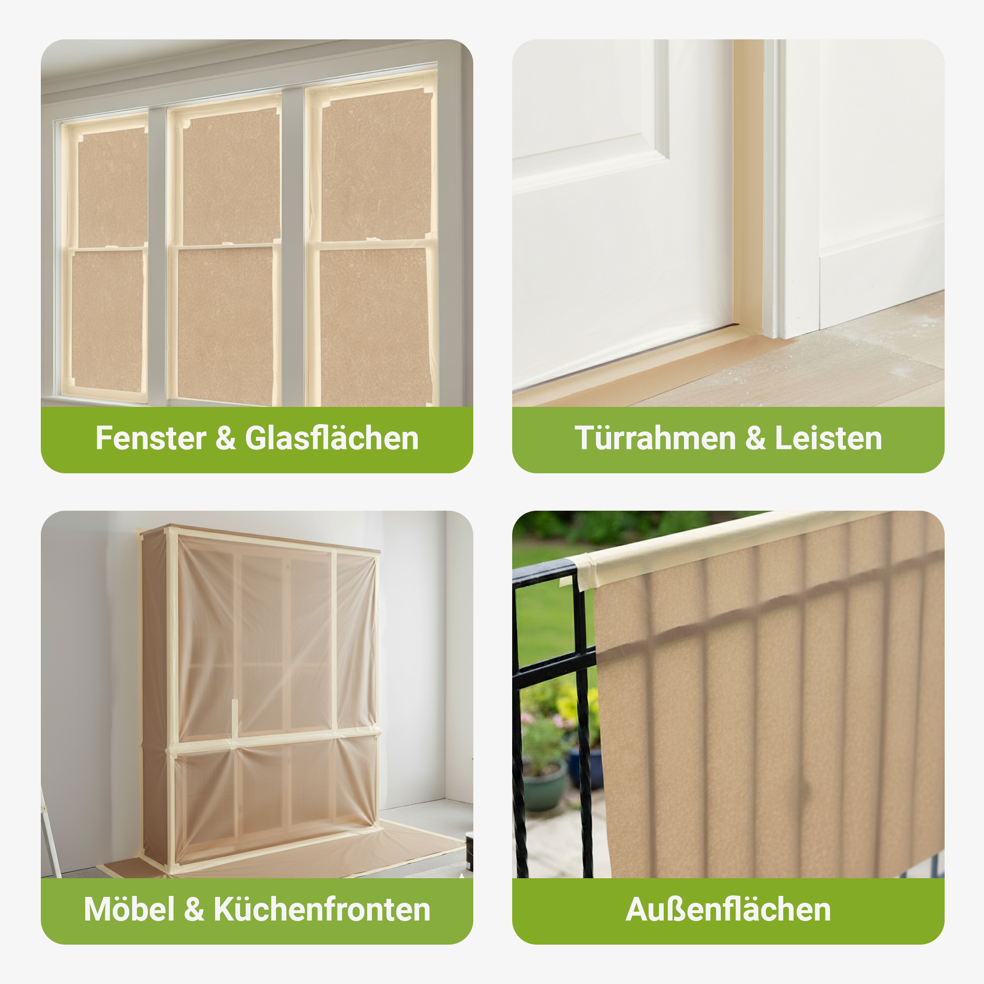 Colorus Premium Papier Masker Tape Abdeckpapier mit Klebeband 30cm x 25m