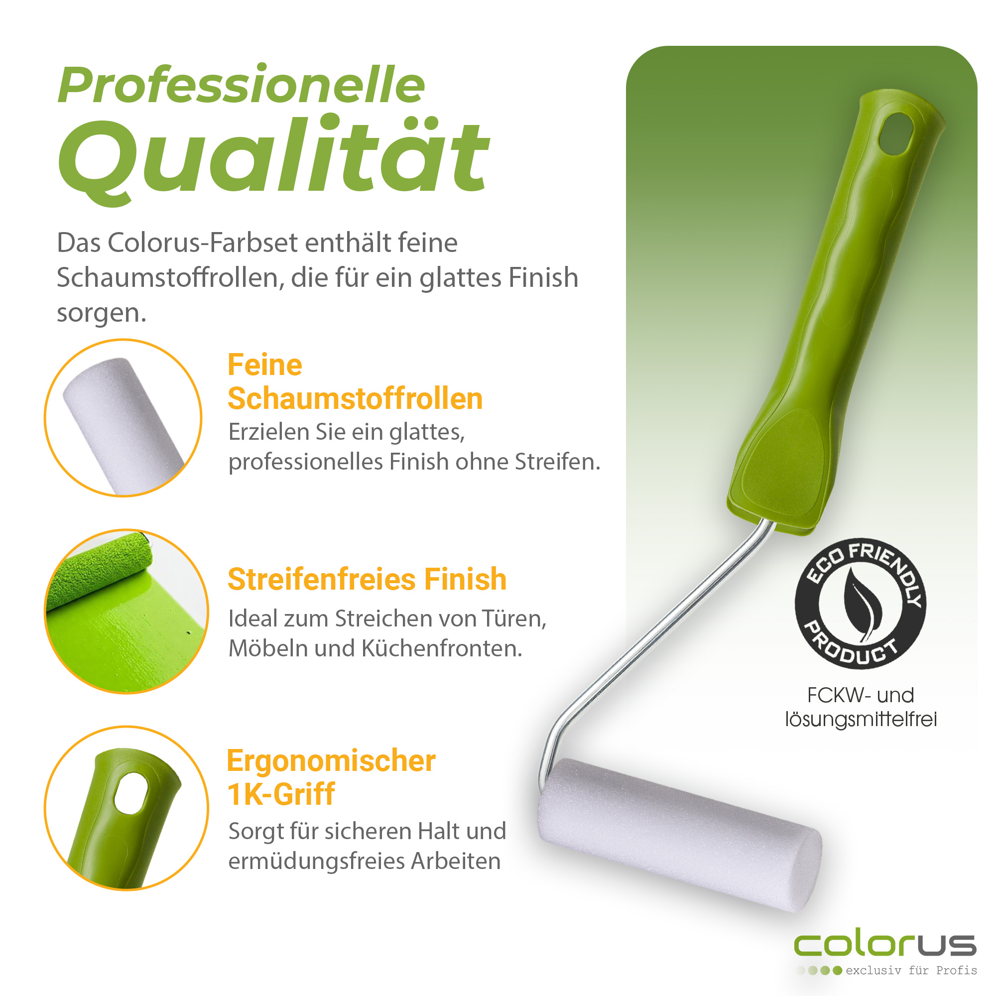 Profi Lackier Set 14 tlg Schaumwalzen 11 cm für wasserbasierte Lacke